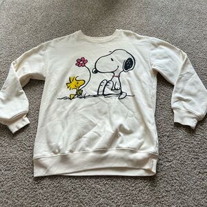 Cream Snoopy and Woodstock Sweatshirt
